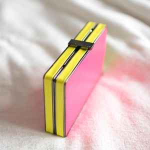 BCBGMAXAZRIA Neon Pink & Yellow Box Clutch